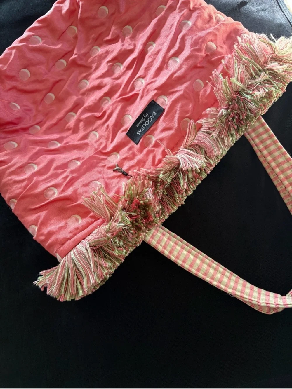 New Bagolitas Pink Textured Fringe Shoulder Purse 👛